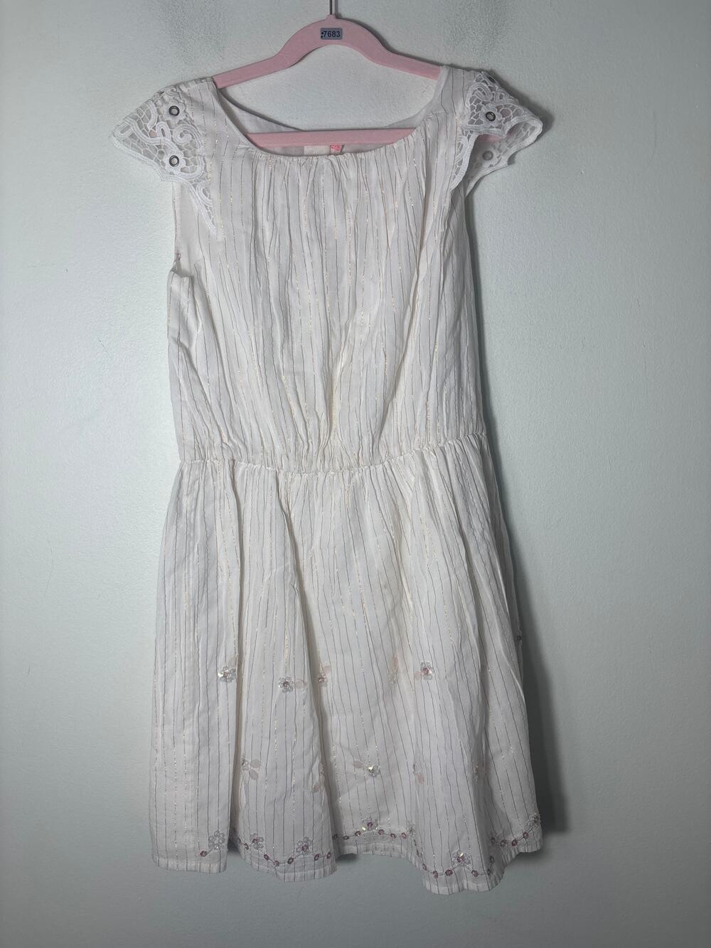 Girls Billie Blush My Lovely Dress Off White Cap Sleeve Dress Sz 12